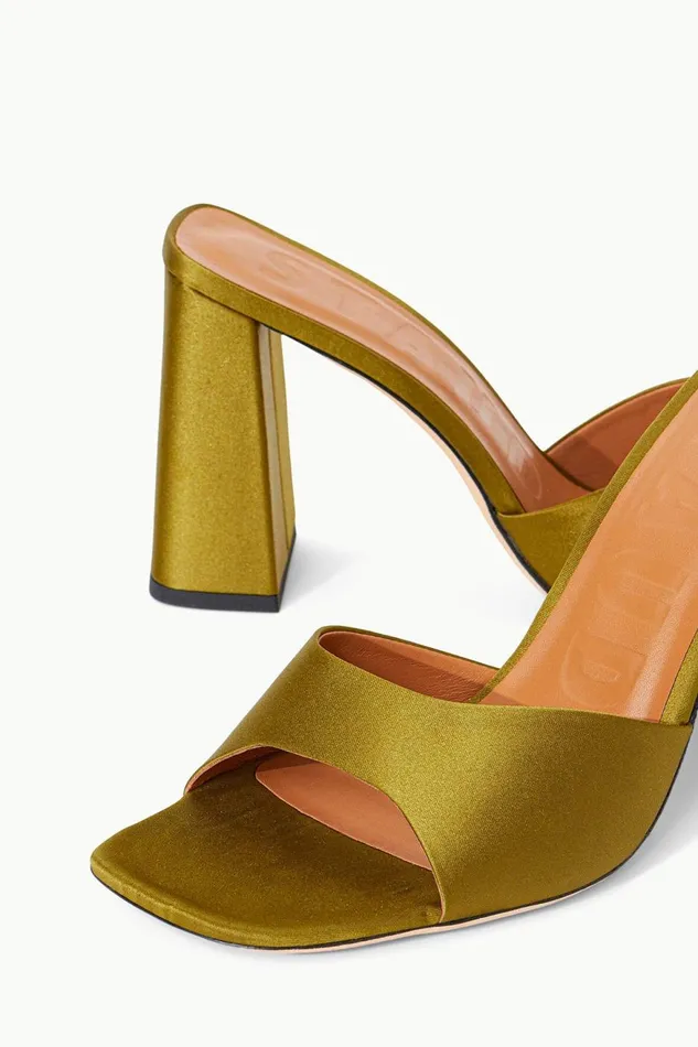 Women STAUD Heels SLOANE HEEL OLIVE SATIN Women STAUD Heels SLOANE HEEL OLIVE SATIN