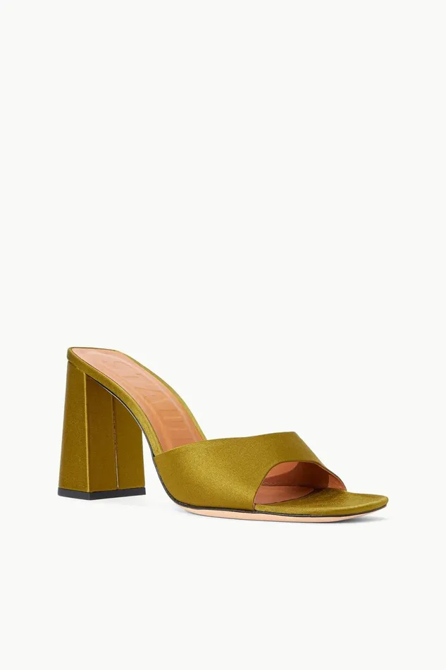 Women STAUD Heels SLOANE HEEL OLIVE SATIN Women STAUD Heels SLOANE HEEL OLIVE SATIN