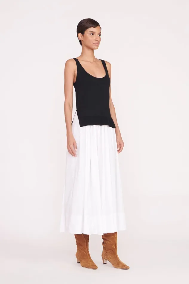 Women STAUD Knits COREY DRESS BLACK WHITE