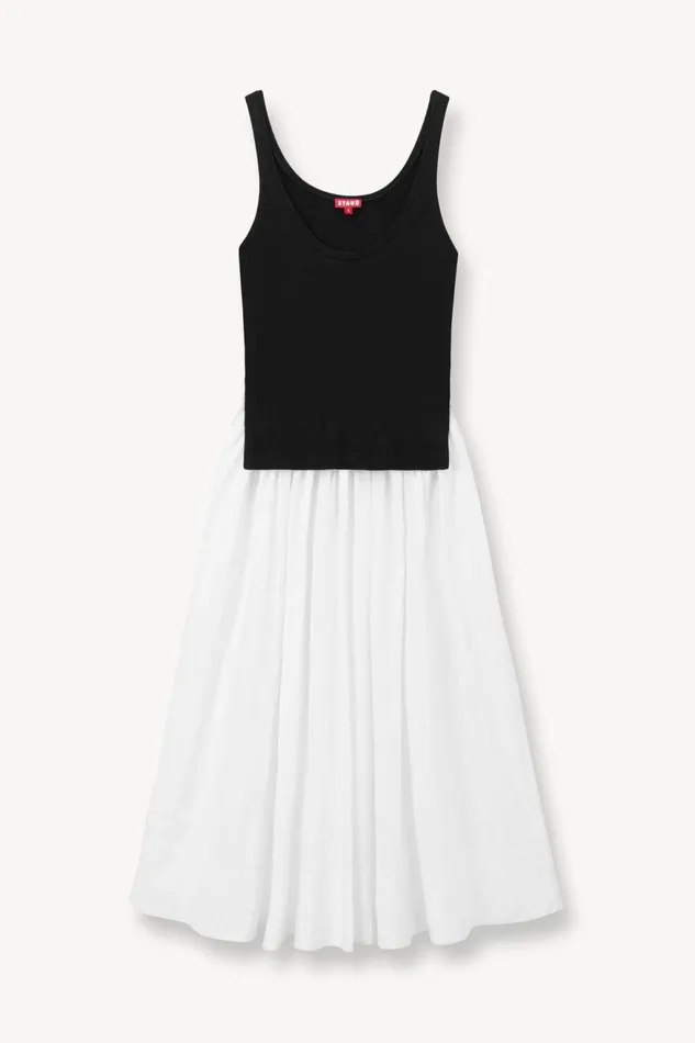 Women STAUD Knits COREY DRESS BLACK WHITE
