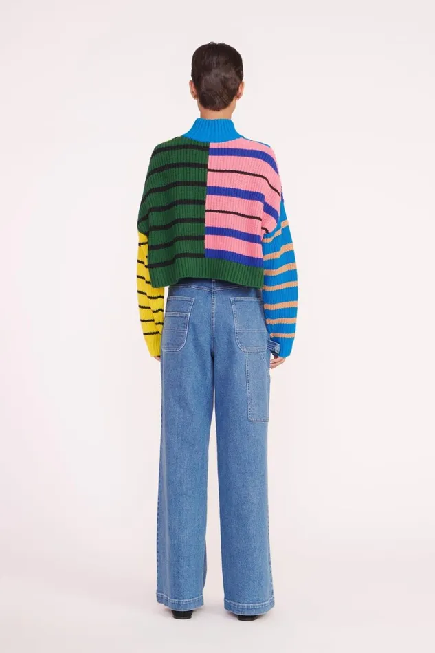 Women STAUD Knits CROPPED HAMPTON SWEATER FORMENTERA STRIPE