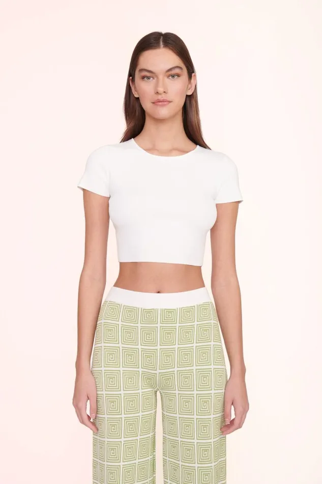 Women STAUD Knits ILA TOP WHITE
