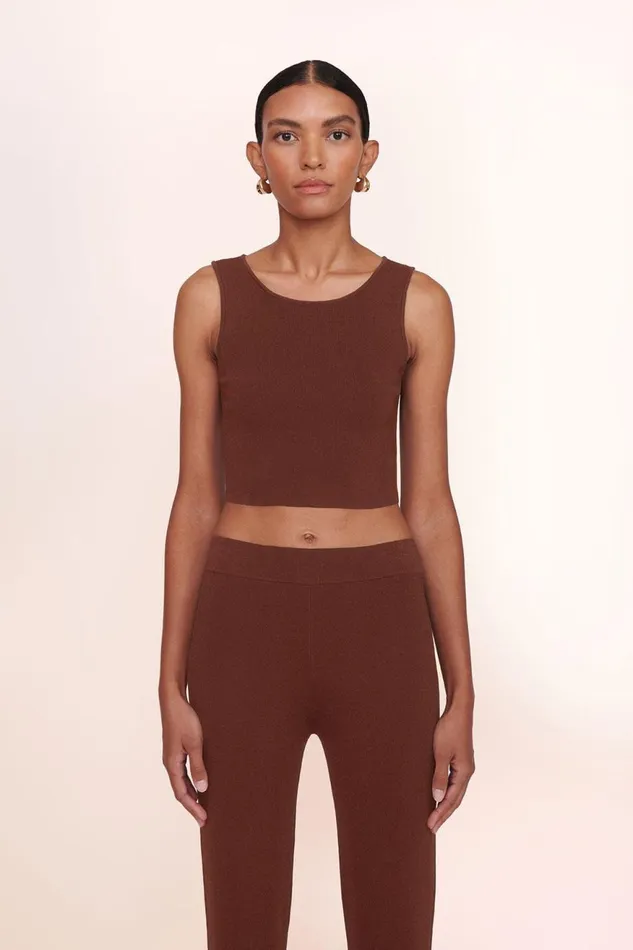 Women STAUD Knits NOOR TOP BARK