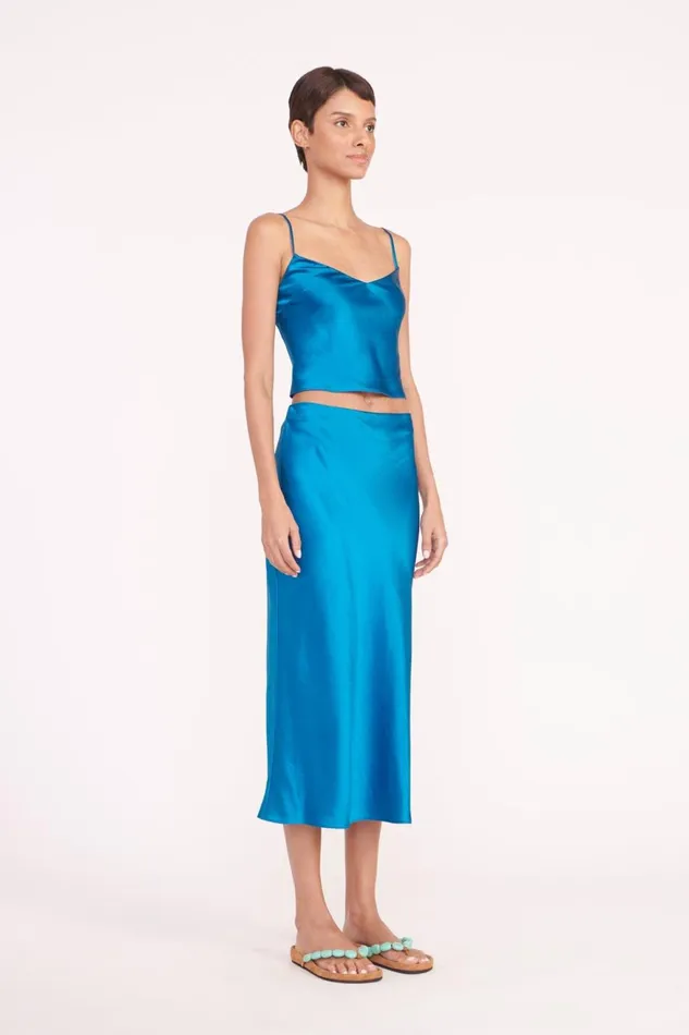 Women STAUD Occasion Dresses ANGELA SKIRT ISLAND BLUE Women STAUD Occasion Dresses ANGELA SKIRT ISLAND BLUE