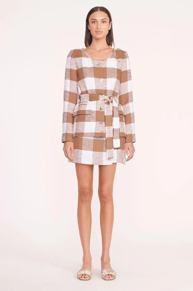 Women STAUD Outerwear and Jackets CHARLES BLAZER TOBACCO GINGHAM Women STAUD Outerwear and Jackets CHARLES BLAZER TOBACCO GINGHAM