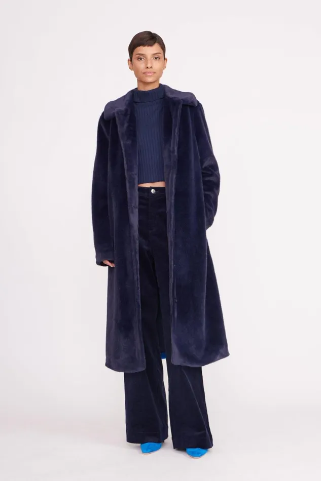 Women STAUD Outerwear and Jackets DUBOIS COAT NAVY DIRECTOR BLUE