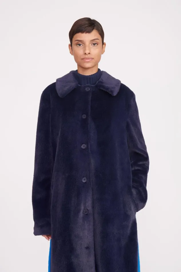 Women STAUD Outerwear and Jackets DUBOIS COAT NAVY DIRECTOR BLUE Women STAUD Outerwear and Jackets DUBOIS COAT NAVY DIRECTOR BLUE