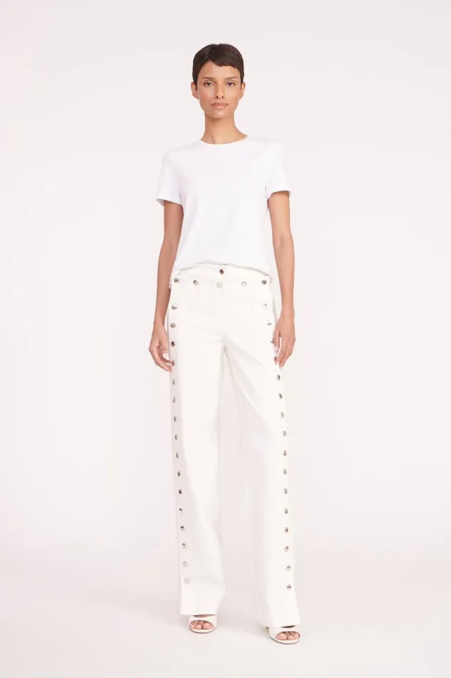 Women STAUD Pants and Shorts CARTER PANT WHITE