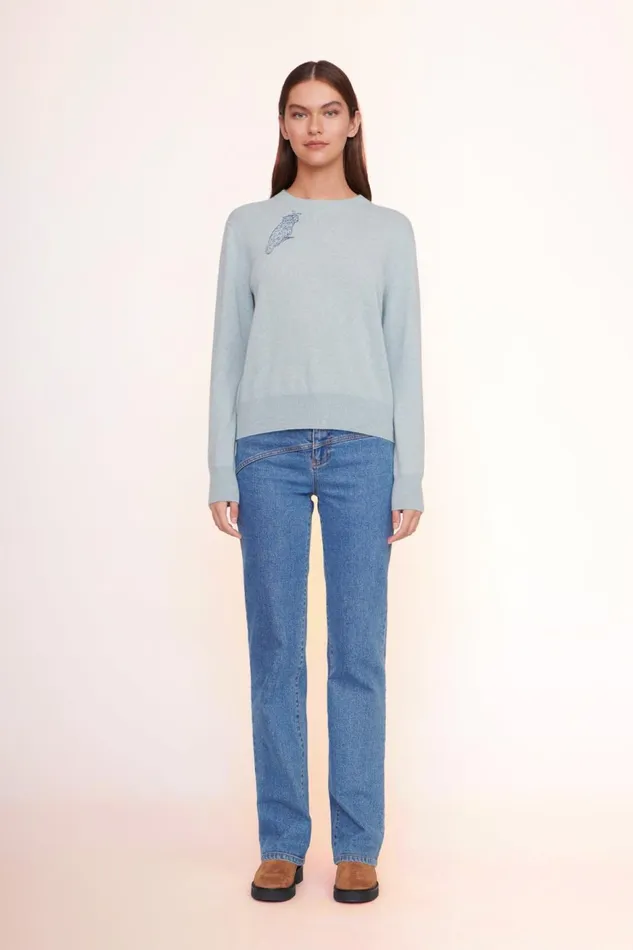Women STAUD Pet Sweats and Knits CUSTOM STAUD X CBONZ CASHMERE SWEATER LIGHT BLUE