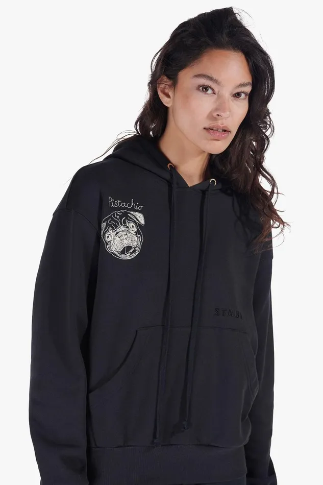 Women STAUD Pet Sweats and Knits CUSTOM STAUD X CBONZ HOODED SWEATSHIRT BLACK