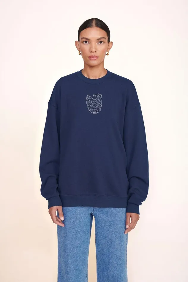 Women STAUD Pet Sweats and Knits CUSTOM STAUD X CBONZ OVERSIZED SWEATSHIRT NAVY