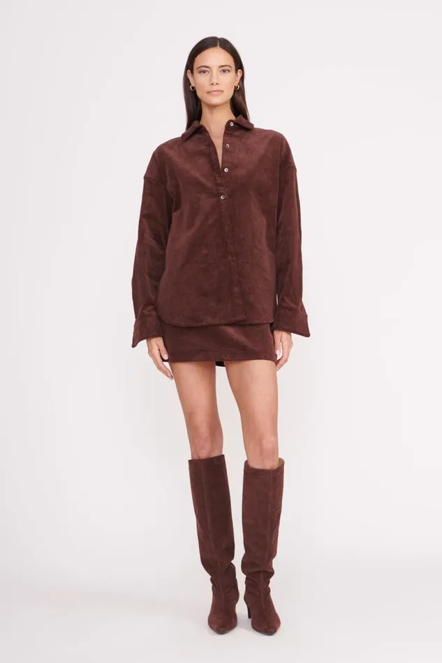 Women STAUD Skirts ANNETTE SKIRT MAHOGANY Women STAUD Skirts ANNETTE SKIRT MAHOGANY