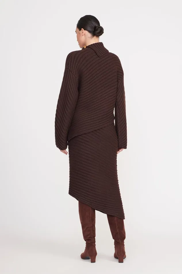 Women STAUD Skirts CANTILEVER SKIRT DARK CHOCOLATE Women STAUD Skirts CANTILEVER SKIRT DARK CHOCOLATE