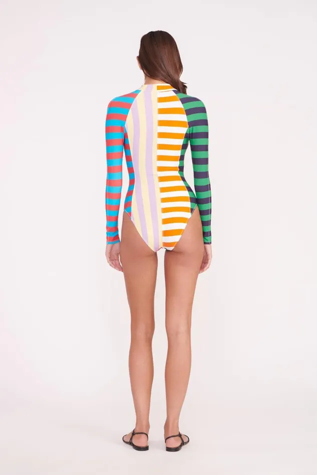 Women STAUD Swim AMALIA RASH GUARD CABANA STRIPE MULTI Women STAUD Swim AMALIA RASH GUARD CABANA STRIPE MULTI