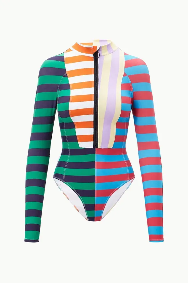 Women STAUD Swim AMALIA RASH GUARD CABANA STRIPE MULTI Women STAUD Swim AMALIA RASH GUARD CABANA STRIPE MULTI