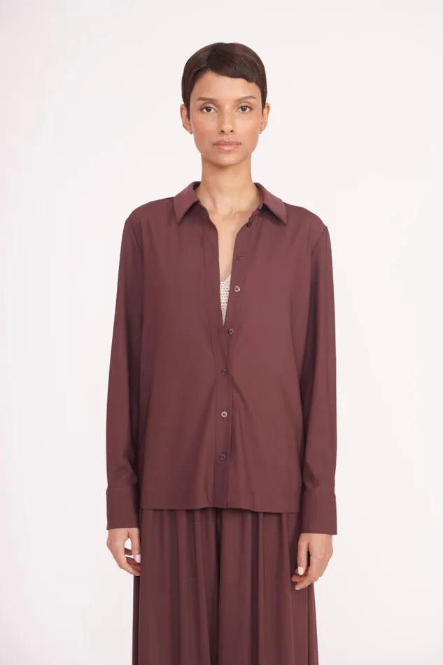 Women STAUD Swim MIRIAM COVERUP TOP BARK