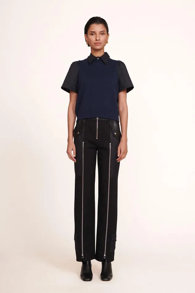 Women STAUD Tops ARYA TOP NAVY BLACK
