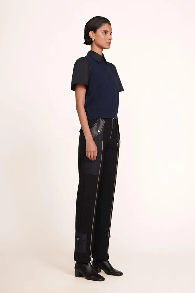 Women STAUD Tops ARYA TOP NAVY BLACK