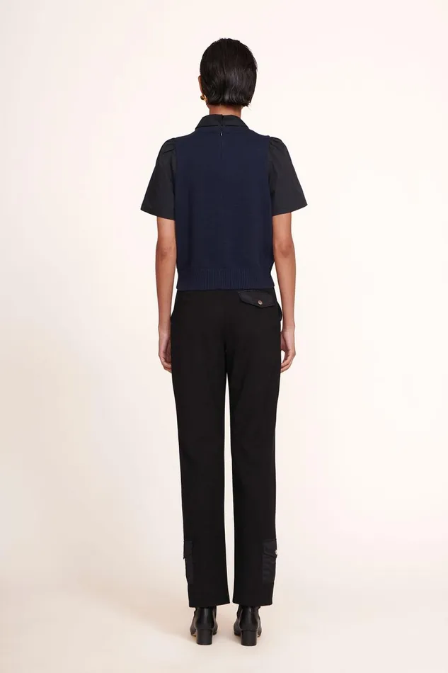 Women STAUD Tops ARYA TOP NAVY BLACK