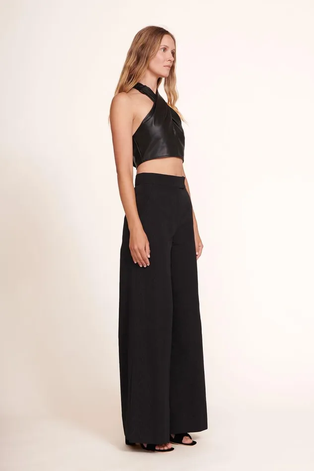 Women STAUD Tops KAI TOP BLACK VEGAN LEATHER