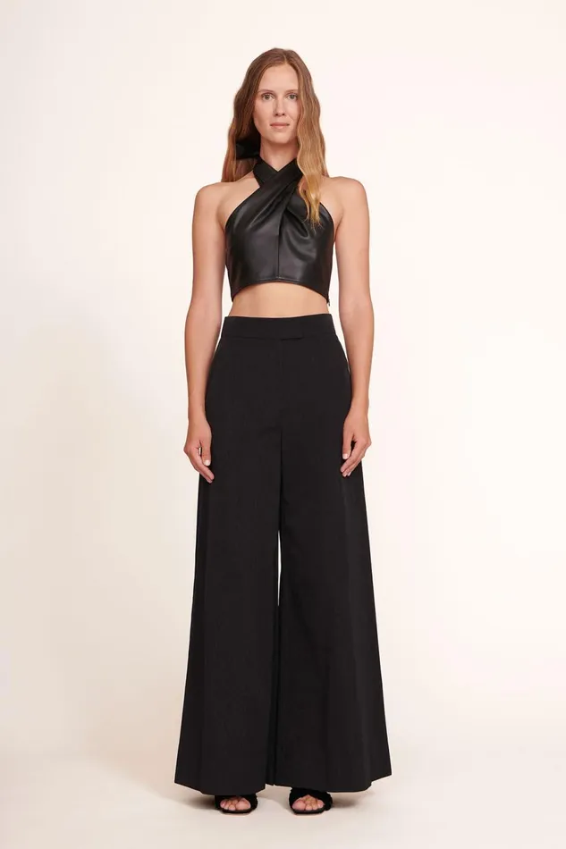 Women STAUD Tops KAI TOP BLACK VEGAN LEATHER