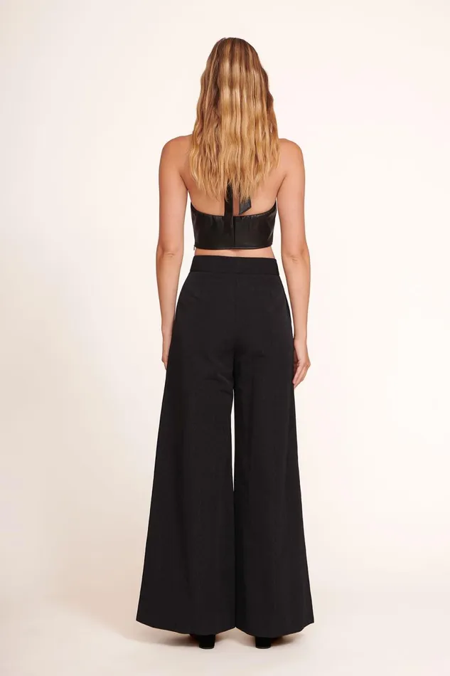Women STAUD Tops KAI TOP BLACK VEGAN LEATHER
