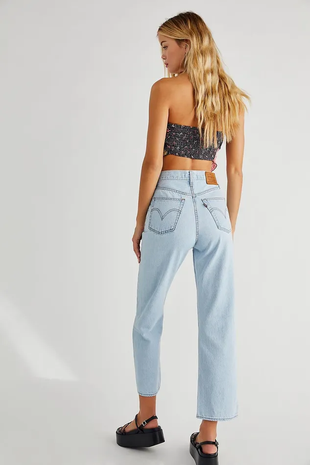 Women StraightLeg Jeans Free People Levi039s Ribcage Straight Ankle Jeans Bernal Love