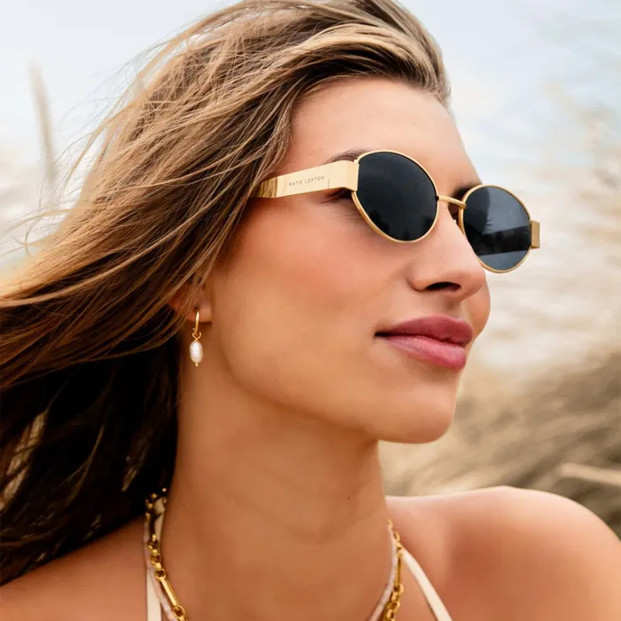 Women Sunglasses and Cases Katie Loxton Siena Matte Gold Sunglasses