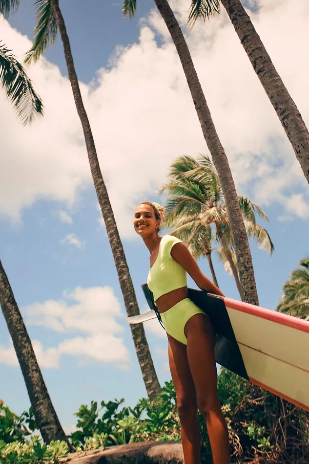 Women Surf Free People Lillian Bikini Bottoms Chartreuse