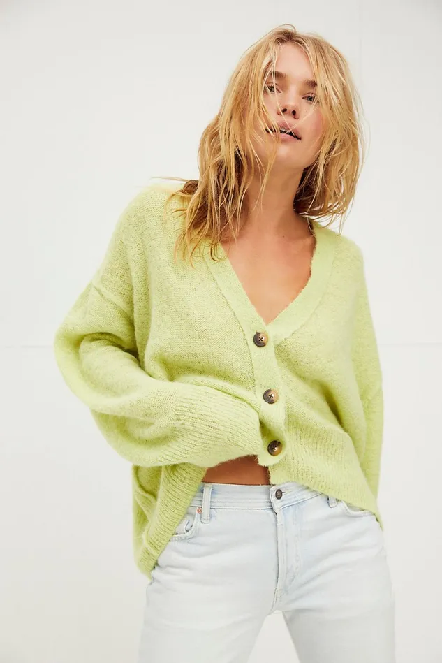 Women Sweaters Free People Eclair Cardi Kiwiberry