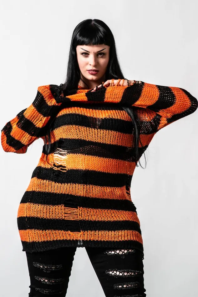 Women Sweaters Killstar Pumpkin Knit Sweater
