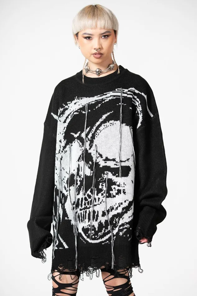 Women Sweaters Killstar Ruined Relic Knit Sweater
