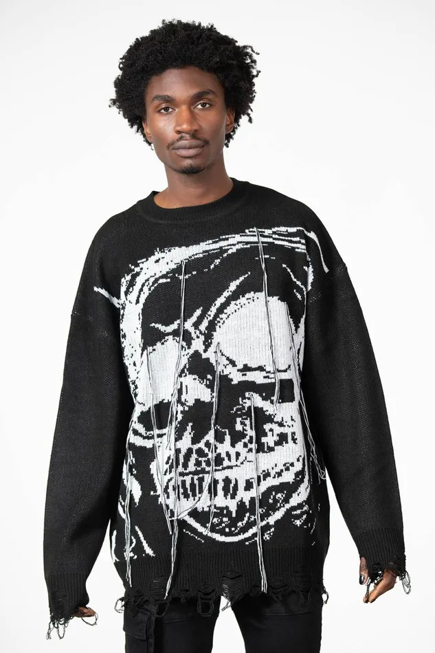 Women Sweaters Killstar Ruined Relic Knit Sweater