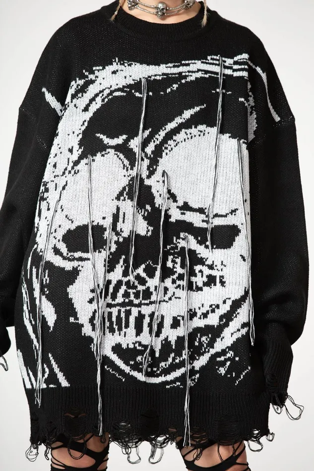 Women Sweaters Killstar Ruined Relic Knit Sweater