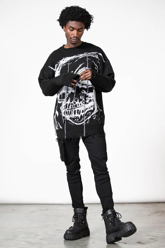 Women Sweaters Killstar Ruined Relic Knit Sweater