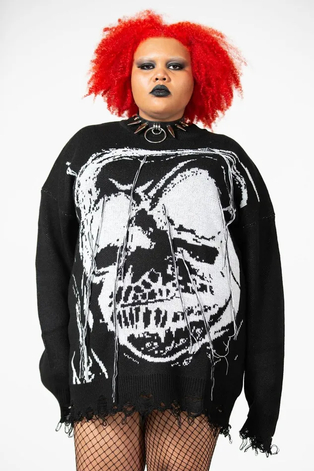 Women Sweaters Killstar Ruined Relic Knit Sweater