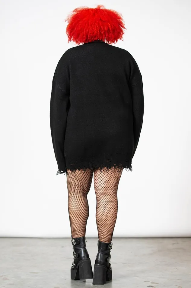 Women Sweaters Killstar Ruined Relic Knit Sweater