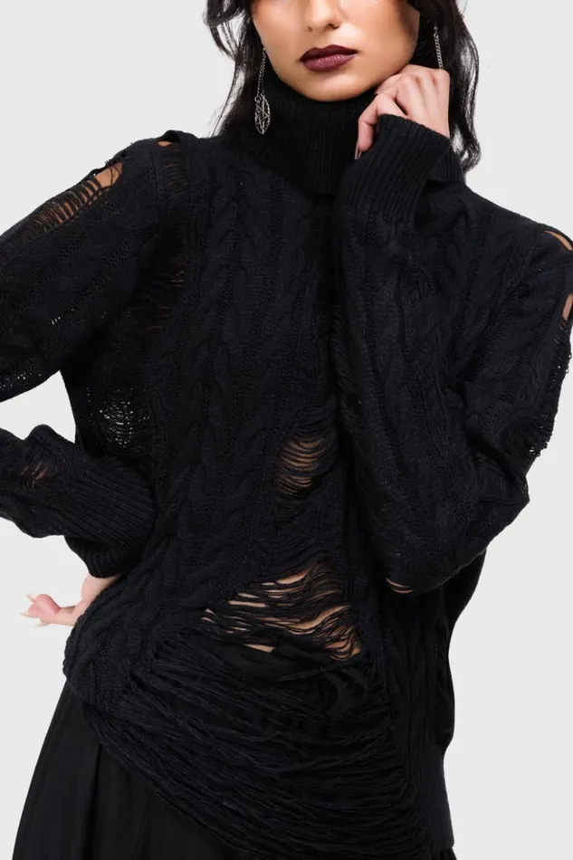 Women Sweaters Killstar Thread Riot Sweater