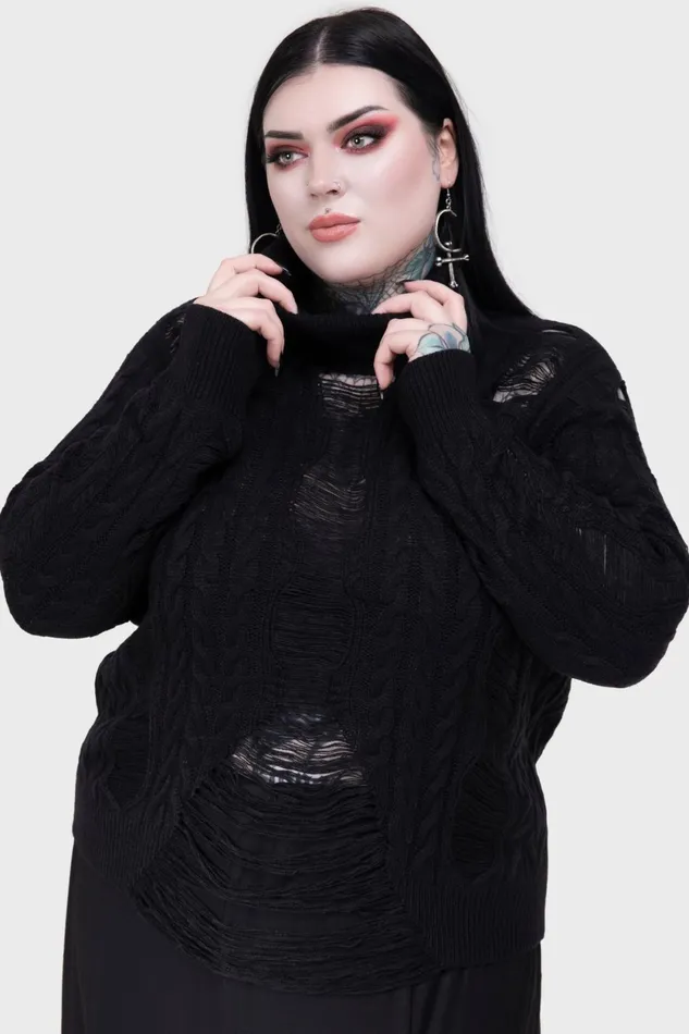 Women Sweaters Killstar Thread Riot Sweater