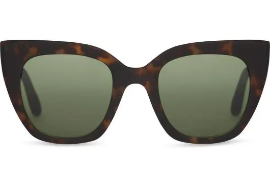 Women Sydney Matte Blonde Tortoise Bottle Green TOMS Sunglasses