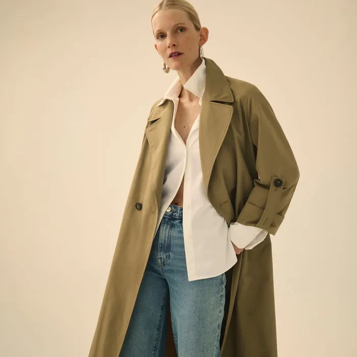 Women The Curtis Statement Trench Bancha Green Jackets M M LaFleur