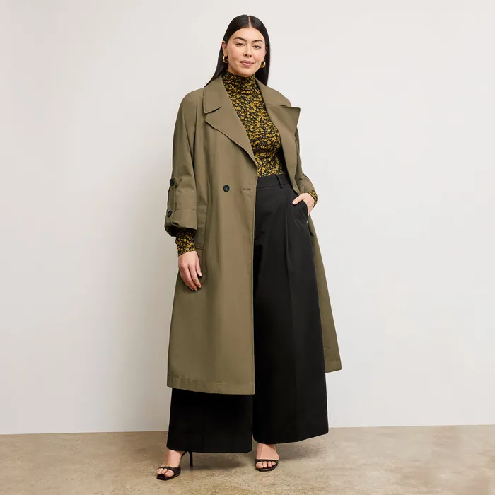 Women The Curtis Statement Trench Bancha Green Jackets M M LaFleur
