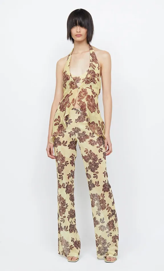 Women Tops Bec Bridge MALIBU BAY HALTER TOP Citrus Plum Floral