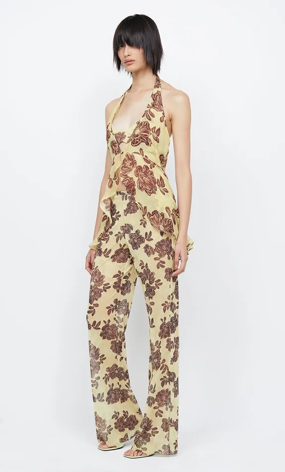 Women Tops Bec Bridge MALIBU BAY HALTER TOP Citrus Plum Floral