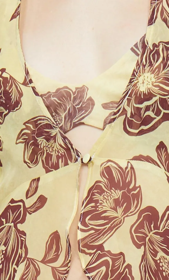 Women Tops Bec Bridge MALIBU BAY HALTER TOP Citrus Plum Floral