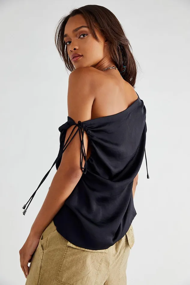Women Tops Free People Hattie Silky Tank Black