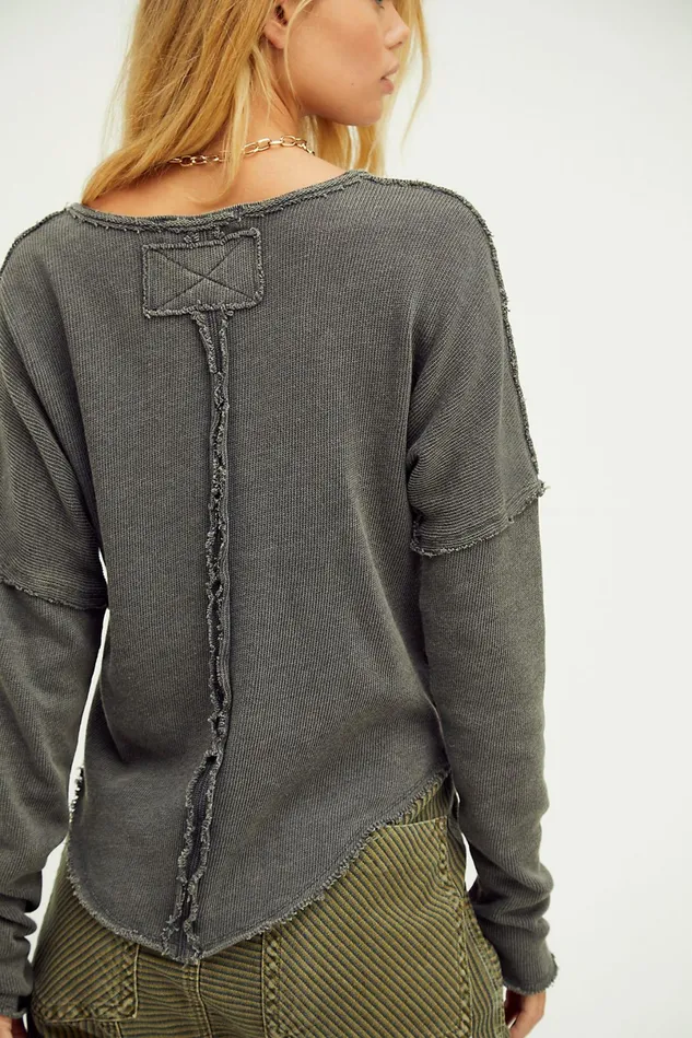 Women Tops Free People We The Free Come And Get It Solid Tee Obsidian