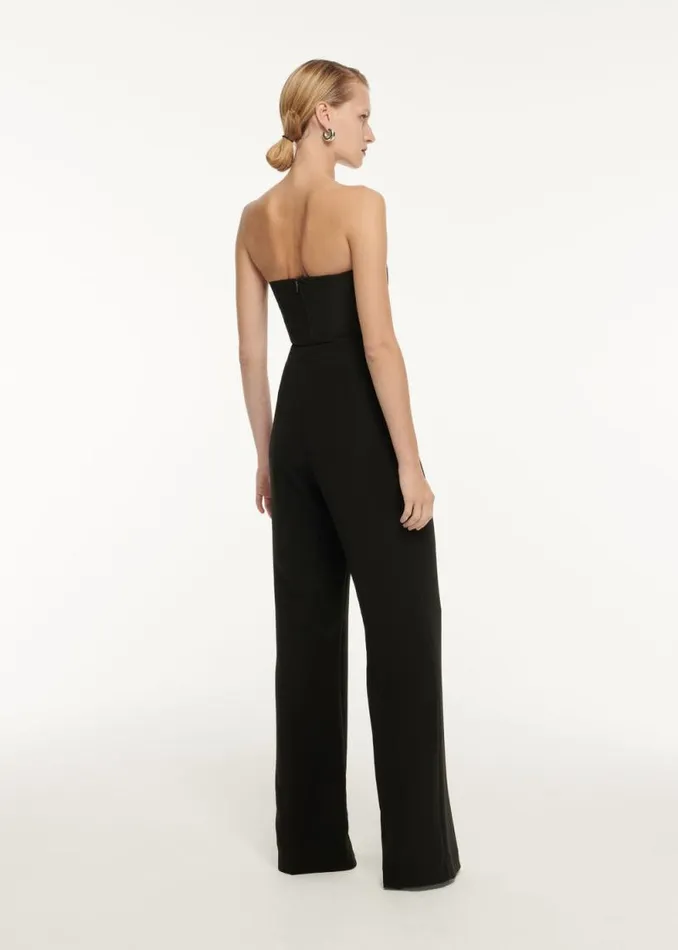 Women Tops Roland Mouret Strapless Wool Silk Embellished Top