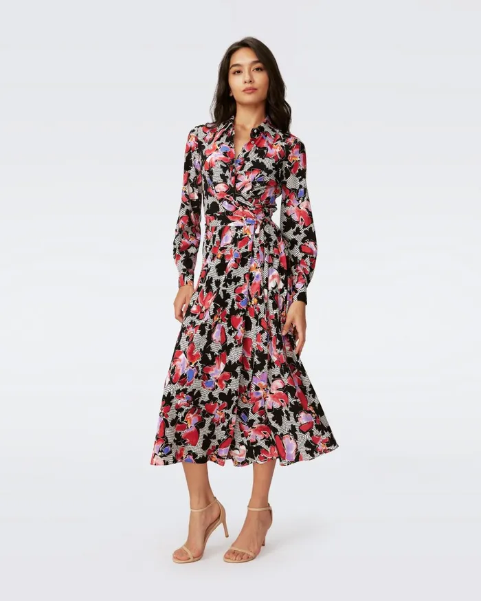Women Tori Wrap Dress Odette Floral DVF Dresses
