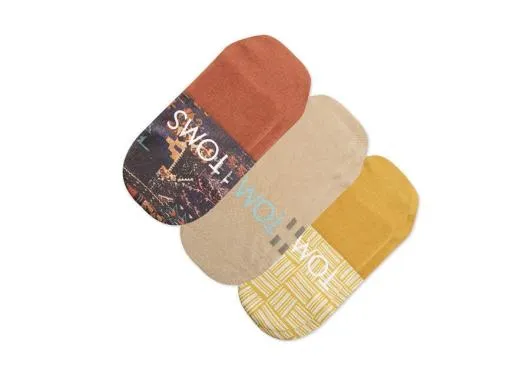 Women Ultimate No Show Socks Boho Woven 3 Pack Multi Boho Print TOMS Socks